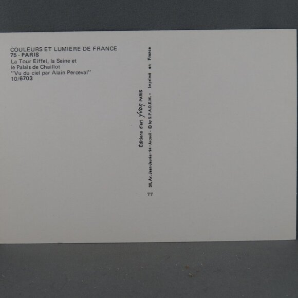 Vintage Postcard - Airiel Photograph Eifel Tower - Yvon Paris - Picture 2 of 4